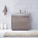 Vinnova Design Huesca 36" Single Sink Bath Vanity with Grey Composite Integral Square Sink Top