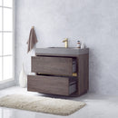 Vinnova Design Huesca 36" Single Sink Bath Vanity with Grey Composite Integral Square Sink Top