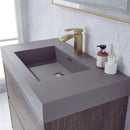 Vinnova Design Huesca 36" Single Sink Bath Vanity with Grey Composite Integral Square Sink Top