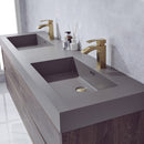 Vinnova Design Palencia 72" Double Sink Wall-Mount Bath Vanity with Grey Composite Integral Square Sink Top