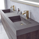 Vinnova Design Palencia 72" Double Sink Wall-Mount Bath Vanity with Grey Composite Integral Square Sink Top