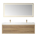 Vinnova Design Palencia 72" Double Sink Wall-Mount Bath Vanity with Grey Composite Integral Square Sink Top