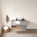 Vinnova Design Carcastillo 40" Single Sink Bath Vanity Oak with Grey Sintered Stone Top