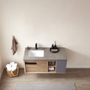 Vinnova Design Carcastillo 47" Single Sink Bath Vanity Oak with Grey Sintered Stone Top