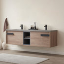 Vinnova Design Carcastillo 72" Double Sink Bath Vanity Oak with Grey Sintered Stone Top