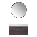 Vinnova Design Vegadeo 36" Single Sink Bath Vanity in Grey with White One-Piece Composite Stone Sink Top and Mirror