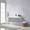 Vinnova Design Vegadeo 48" Single Sink Bath Vanity in Grey with White One-Piece Composite Stone Sink Top and Mirror