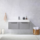 Vinnova Design Vegadeo 48" Single Sink Bath Vanity in Grey with White One-Piece Composite Stone Sink Top and Mirror