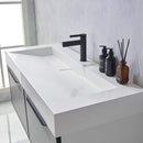 Vinnova Design Vegadeo 48" Single Sink Bath Vanity in Grey with White One-Piece Composite Stone Sink Top and Mirror