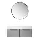 Vinnova Design Vegadeo 48" Single Sink Bath Vanity in Grey with White One-Piece Composite Stone Sink Top and Mirror