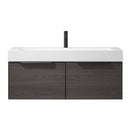 Vinnova Design Vegadeo 48" Single Sink Bath Vanity in Grey with White One-Piece Composite Stone Sink Top and Mirror