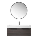 Vinnova Design Vegadeo 48" Single Sink Bath Vanity in Grey with White One-Piece Composite Stone Sink Top and Mirror