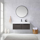 Vinnova Design Vegadeo 48" Single Sink Bath Vanity in Grey with White One-Piece Composite Stone Sink Top and Mirror