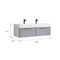 Vinnova Design Vegadeo 60" Double Sink Bath Vanity with White One-Piece Composite Stone Sink Top