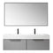 Vinnova Design Vegadeo 60" Double Sink Bath Vanity in Grey with White One-Piece Composite Stone Sink Top and Mirror