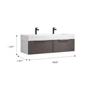 Vinnova Design Vegadeo 60" Double Sink Bath Vanity with White One-Piece Composite Stone Sink Top