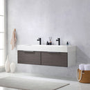 Vinnova Design Vegadeo 60" Double Sink Bath Vanity with White One-Piece Composite Stone Sink Top