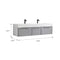 Vinnova Design Vegadeo 72" Double Sink Bath Vanity in Grey with White One-Piece Composite Stone Sink Top and Mirror