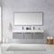 Vinnova Design Vegadeo 72" Double Sink Bath Vanity in Grey with White One-Piece Composite Stone Sink Top and Mirror