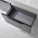 Vinnova Design Vegadeo 72" Double Sink Bath Vanity in Grey with White One-Piece Composite Stone Sink Top and Mirror