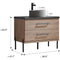 Trento 36" Single Sink-R Bath Vanity in North American Oak with Black Sintered Stone Top with Circular Concrete Sink