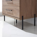 Trento 36" Single Sink-S Bath Vanity in North American Oak with Black Sintered Stone Top with Rectangular Concrete Sink