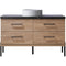 Trento 48" Single Sink-Bath Vanity in North American Oak with Black Sintered Stone Top with Circular Concrete Sink