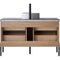 Trento 48" Single Sink-Bath Vanity in North American Oak with Black Sintered Stone Top with Circular Concrete Sink