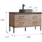 Trento 48" Single Sink-Bath Vanity in North American Oak with Black Sintered Stone Top Oval Concrete Sink