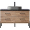 Trento 48" Single Sink-Bath Vanity in North American Oak with Black Sintered Stone Top Oval Concrete Sink