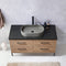 Trento 48" Single Sink-Bath Vanity in North American Oak with Black Sintered Stone Top Oval Concrete Sink