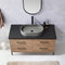 Trento 48" Single Sink-Bath Vanity in North American Oak with Black Sintered Stone Top Oval Concrete Sink