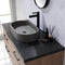 Trento 48" Single Sink-Bath Vanity in North American Oak with Black Sintered Stone Top Oval Concrete Sink