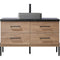 Trento 48" Single Sink-Bath Vanity in North American Oak with Black Sintered Stone Top Rectangular Concrete Sink