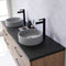 Trento 72" Double Sink-C Bath Vanity in North American Oak with Black Sintered Stone Top Circular Concrete Sink