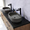 Trento 72" Double Sink-O Bath Vanity in North American Oak with Black Sintered Stone Top Oval Concrete Sink