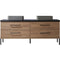 Trento 72" Double Sink-S Bath Vanity in North American Oak with Black Sintered Stone Top Rectangular Concrete Sink