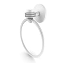 Allied Brass Satellite Orbit One Collection Towel Ring with Dotted Accent 7116D-WHM