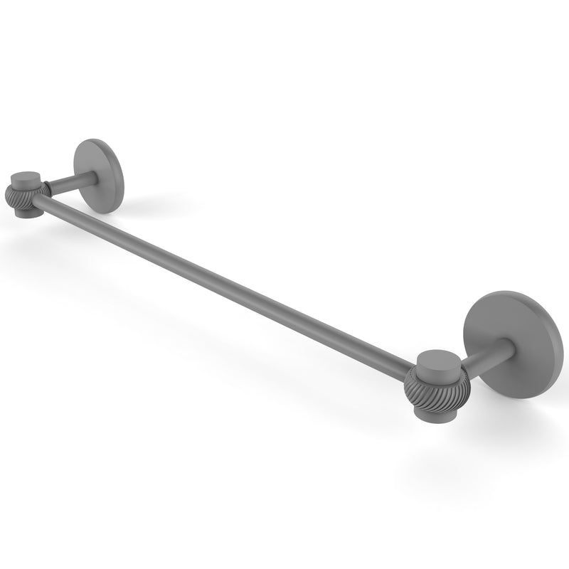 Allied Brass Satellite Orbit One Collection 18 Inch Towel Bar with Twist Accents 7131T-18-GYM