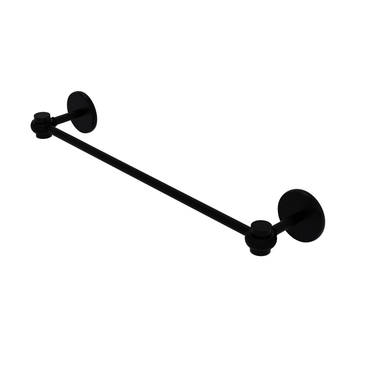 Allied Brass Satellite Orbit One Collection 24 Inch Towel Bar with Twist Accents 7131T-24-BKM