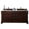 James Martin Brookfield 72" Burnished Mahogany Double Vanity with 3 cm Eternal Jasmine Pearl Quartz Top 147-114-5761-3EJP