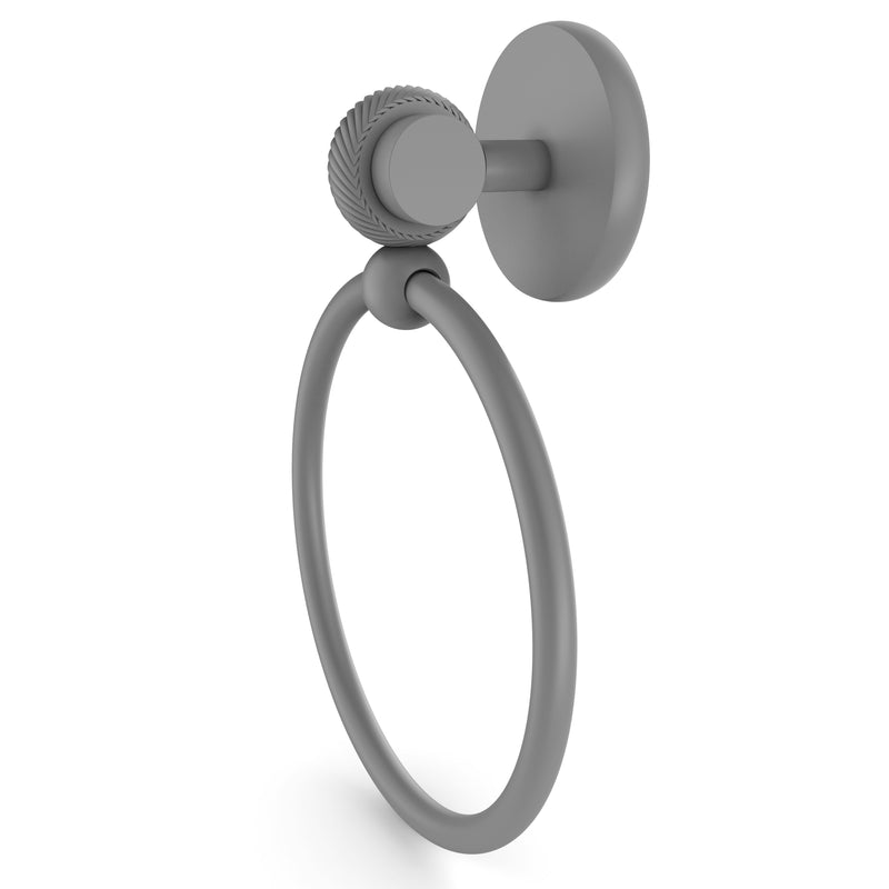 Allied Brass Satellite Orbit Two Collection Towel Ring with Twist Accent 7216T-GYM