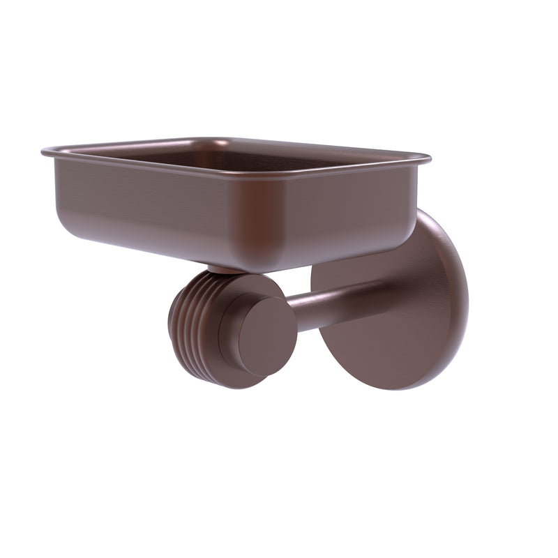 Allied Brass Satellite Orbit Two Collection Wall Mounted Soap Dish with Groovy Accents 7232G-CA