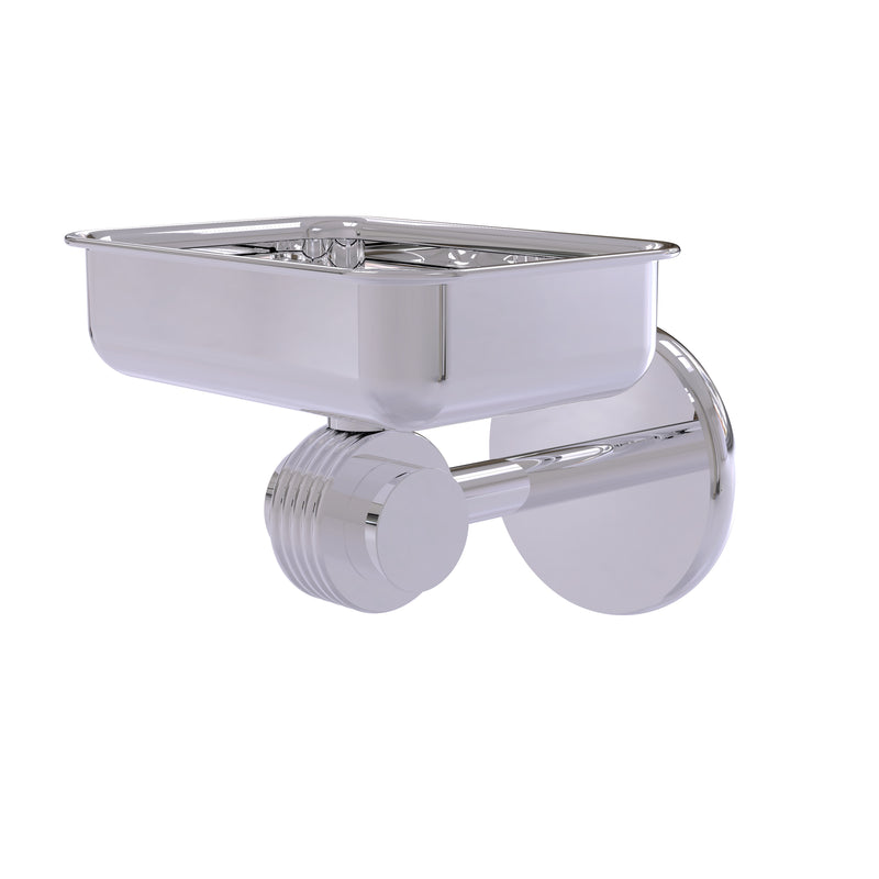 Allied Brass Satellite Orbit Two Collection Wall Mounted Soap Dish with Groovy Accents 7232G-PC