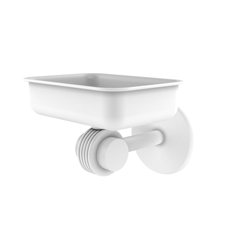 Allied Brass Satellite Orbit Two Collection Wall Mounted Soap Dish with Groovy Accents 7232G-WHM