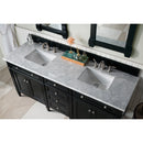 James Martin Brittany 72" Black Onyx Double Vanity with 3 cm Carrara Marble Top 650-V72-BKO-3CAR