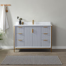 Vinnova Design Granada 48" Vanity with White Composite Grain Stone Countertop