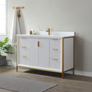 Vinnova Design Granada 48" Vanity with White Composite Grain Stone Countertop