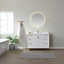 Vinnova Design Granada 48" Vanity with White Composite Grain Stone Countertop