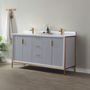 Vinnova Design Granada 60" Vanity with White Composite Grain Stone Countertop